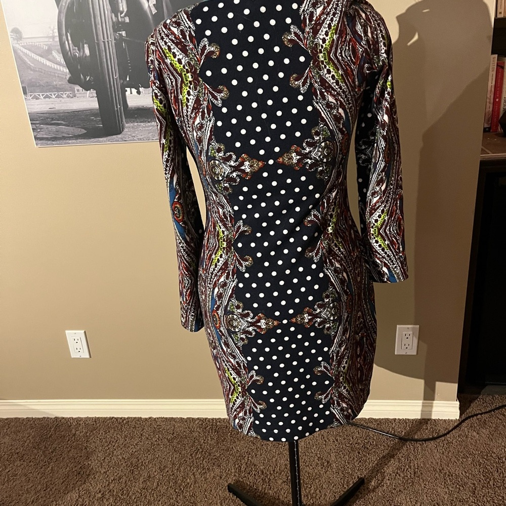 Multicolor Patterned Women's Dress - Picture 4 of 6